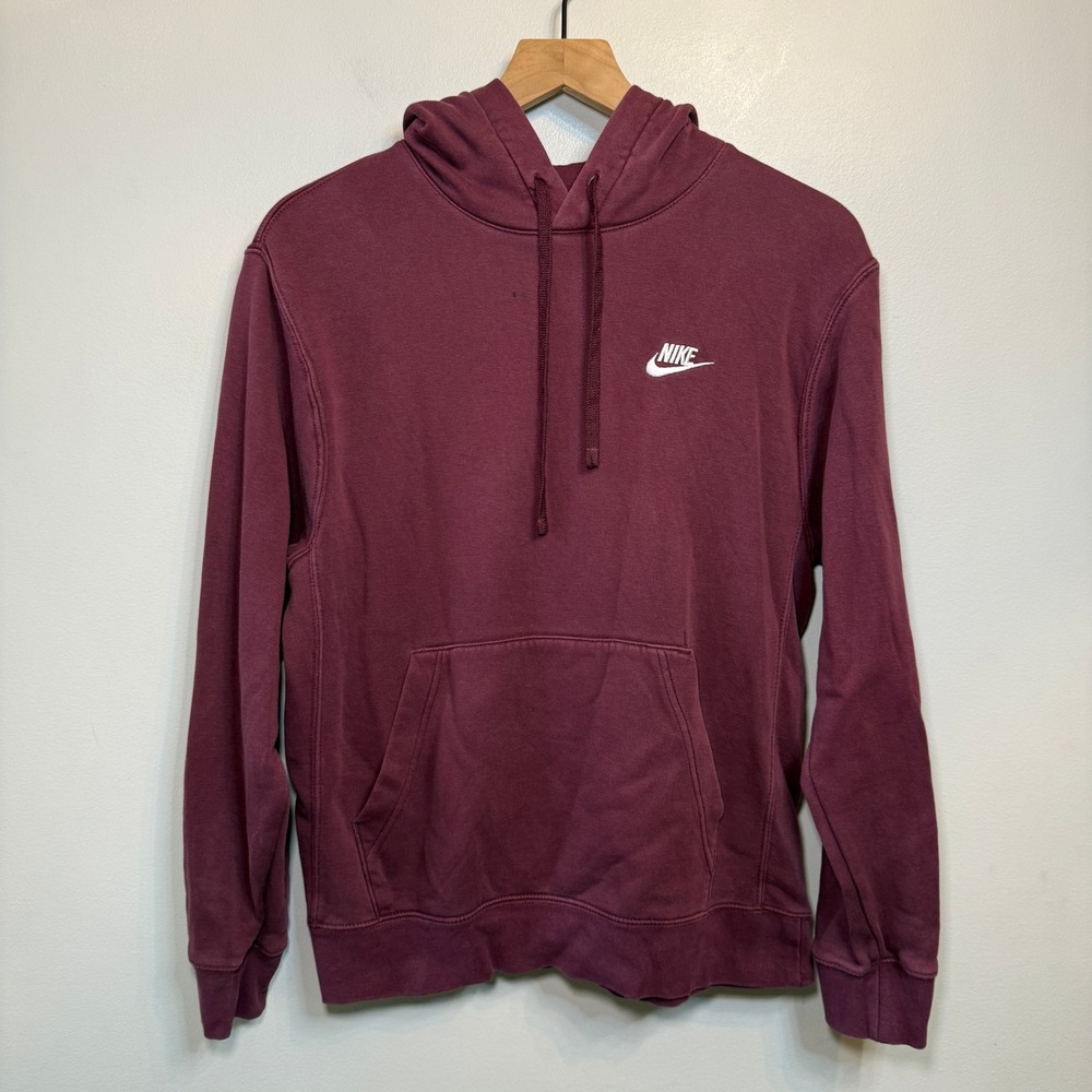 Nike Sportswear Club Fleece Hoodie Sweatshirt Burgundy Red Women's Size Small